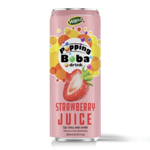 Nước Popping Boba Wana Vị Dâu Lon 250ml
